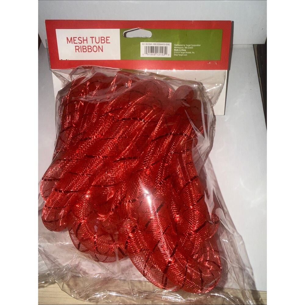 Target Red Mesh Tube Ribbon - Picture 4 of 4
